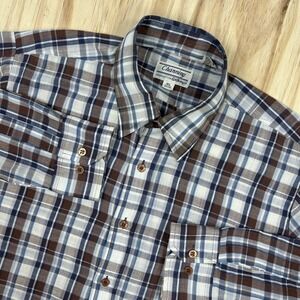 True Vintage Channing Anthony's Earthy Plaid‎ Button Shirt Long Sleeve 16.5 L